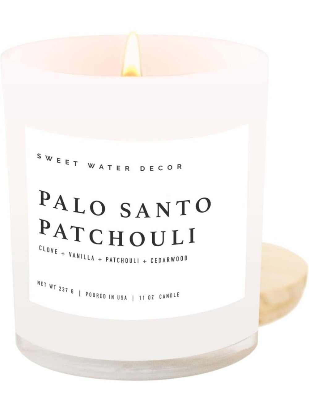 Palo Santo Patchouli Soy Candle - 11oz Spa Candle with Clove, Vanilla
